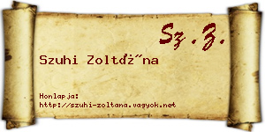 Szuhi Zoltána névjegykártya